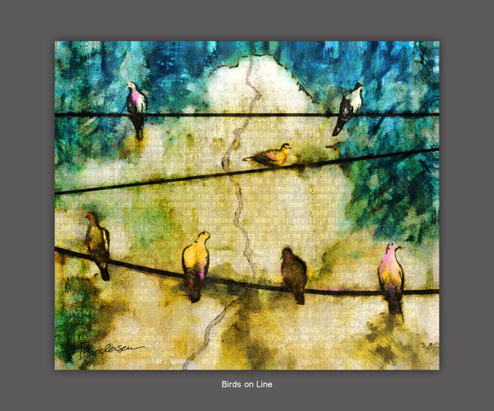 Pam Brodersen - 2 Birds on Line